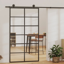 vidaXL Esg üveg és alumínium tolóajtó fémszerelvény-szettel 102x205 cm nyílászáró