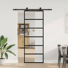 vidaXL ESG üveg és alumínium tolóajtó fémszerelvény-szettel 76x205 cm (3332827) nyílászáró