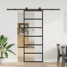 vidaXL ESG üveg és alumínium tolóajtó fémszerelvény-szettel 76x205 cm (3332830) nyílászáró