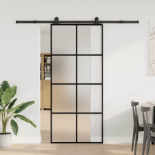 vidaXL ESG üveg és alumínium tolóajtó fémszerelvény-szettel 90x205 cm (3332896) nyílászáró