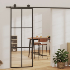 vidaXL ESG üveg és alumínium tolóajtó fényszerelvény-szettel 76x205 cm nyílászáró
