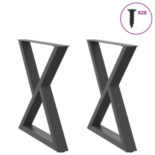 vidaXL Étkezőasztal lábak 2 db Antracit 70x(72-73,3) cm Acél bútor