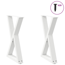 vidaXL étkezőasztal lábak 2 db Fehér 60x(72-73,3) cm acél bútor