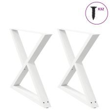 vidaXL étkezőasztal lábak 2 db Fehér 90x(72-73,3) cm acél bútor