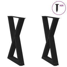 vidaXL étkezőasztal lábak 2 db Fekete 50x(72-73,3) cm acél bútor