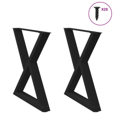 vidaXL étkezőasztal lábak 2 db Fekete 70x(72-73,3) cm acél bútor