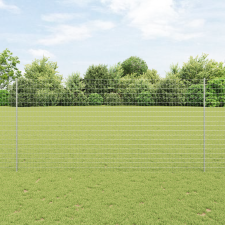 vidaXL Euro Kerítés 10 U Oszloppal Ezüst 1,5x10 m Acél építőanyag