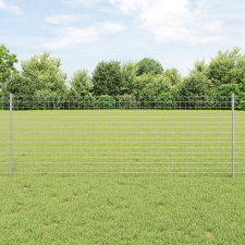 vidaXL Euro Kerítés 11 U Oszloppal Ezüst 0,8x25 m Acél építőanyag
