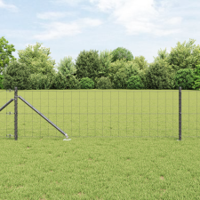 vidaXL Euro Kerítés 13 Cölöppel 0.6x50 m Galvanizált Acél Szürke építőanyag