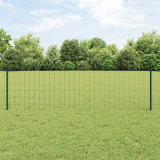 vidaXL Euro Kerítés 5 U Oszloppal Zöld 0.6x10 m Acél építőanyag