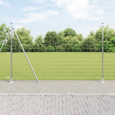 vidaXL Euro kerítés 7 ferde poszttal 1.4x10 m horganyzott acél építőanyag