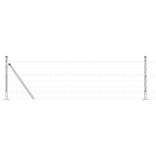 vidaXL Euro Kerítés 7 Flangás Oszloppal 0.6x10 m Horganyzott Acél (3351006) építőanyag