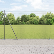 vidaXL Euro Kerítés 7 Flangás Oszloppal 1.4x10 m Galvanizált Acél építőanyag