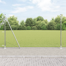 vidaXL Euro kerítés 7 flanged oszloppal 1.5x10 m horganyzott acélból építőanyag