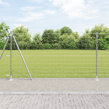 vidaXL Euro Kerítés 7 Flanged Poszttal 1.2x10 m Horganyzott Acél építőanyag