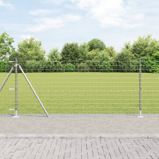 vidaXL Euro Kerítés 7 Flanges Posztokkal 1x10 m Horganyzott Acél építőanyag