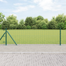 vidaXL Euro Kerítés 7 Flangolt Poszttal 0.4x10 m Horganyzott Acél építőanyag
