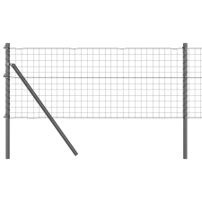 vidaXL Euro Kerítés 7 Oszloppal 0,8x10 m Galvanizált Acél Szürke (3350363) építőanyag