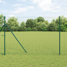 vidaXL Euro Kerítés 7 Oszloppal 1.6x10 m Horganyzott Acél Zöld építőanyag