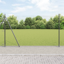 vidaXL Euro Kerítés 7 peremezett oszloppal 1.4x10 m galvanizált acélból építőanyag