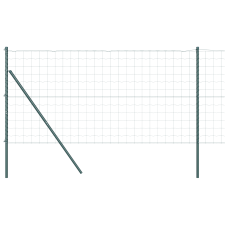 vidaXL Euro Kerítés 7 poszttal 1.4x10 m Galvanizált acél Zöld (3350308) építőanyag