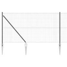 vidaXL Euro kerítés 7 tüskés oszloppal 1.4x10 m Galvanizált fém szürke (3350631) építőanyag