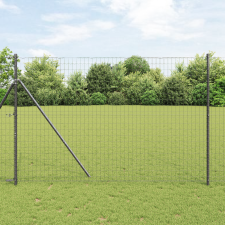 vidaXL Euro Kerítés Szürke 1.5x10 m Acél építőanyag