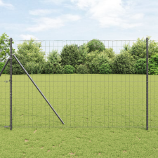 vidaXL Euro Kerítés Szürke 1,5x10 m Acél építőanyag