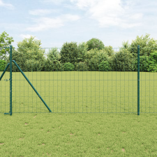vidaXL Euro Kerítés Zöld 1.4x10 m Acél építőanyag