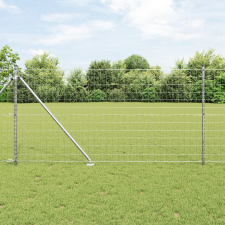 vidaXL Euró Kertkerítés 13 tüskés oszloppal 1x25 m Galvanizált acél építőanyag