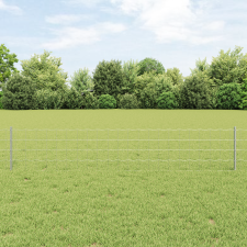 vidaXL Európai kerítés 11 U poszttal Ezüst 0.4 x 50 m acél építőanyag