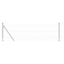 vidaXL Európai kerítés 13 flangolt oszloppal 0.6x25 m horganyzott acélból (3351022) építőanyag