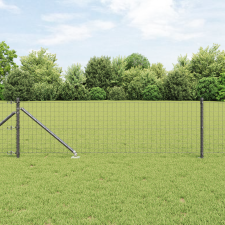 vidaXL Európai Kerítés 13 Szegmensstabilizálóval 0.6x50 m Horganyzott Acél Szürke építőanyag