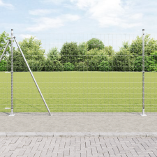 vidaXL Európai kerítés 7 felfújt oszloppal 1.5x10 m Horganyzott acél építőanyag