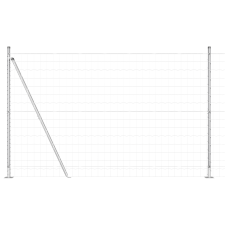 vidaXL Európai kerítés 7 felfújt oszloppal 1.5x10 m Horganyzott acél (3351011) építőanyag