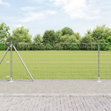 vidaXL Európai Kerítés 7 Flanged Posts-szal 1x10 m Horganyzott Acél építőanyag