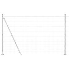 vidaXL Európai Kerítés 7 Függőleges Oszloppal 1.4x10 m Horganyzott Acéltól (3351002) építőanyag