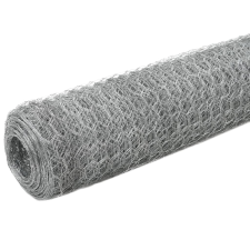 vidaXL ezüst horganyzott acél csirkeháló drótkerítés 25 x 1,2 m (143320) kerti bútor