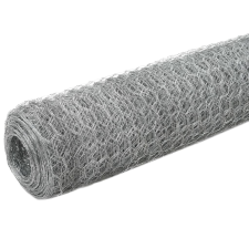 vidaXL ezüst horganyzott acél csirkeháló drótkerítés 25 x 1,2 m (143324) kerti bútor
