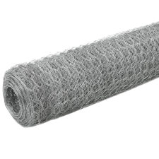 vidaXL ezüst horganyzott acél csirkeháló drótkerítés 25 x 1,5 m (143325) kerti bútor