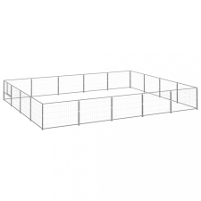 vidaXL Ezüstszínű acél kutyakennel 20 m² szállítóbox, fekhely kutyáknak