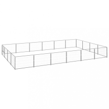 vidaXL ezüstszínű acél kutyakennel 24 m² szállítóbox, fekhely kutyáknak