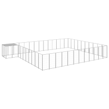 vidaXL ezüstszínű acél kutyakennel 37,51 m² szállítóbox, fekhely kutyáknak