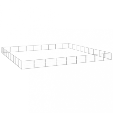 vidaXL ezüstszínű acél kutyakennel 81 m² szállítóbox, fekhely kutyáknak
