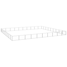 vidaXL ezüstszínű acél kutyakennel 90 m² szállítóbox, fekhely kutyáknak