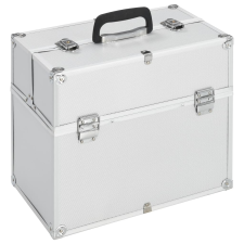 vidaXL ezüstszínű alumínium sminktáska 37 x 24 x 35 cm kézitáska és bőrönd