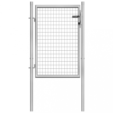 vidaXL Ezüstszínű horganyzott acél kertkapu 105 x 150 cm kerti dekoráció