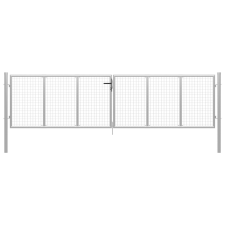 vidaXL Ezüstszínű horganyzott acél kertkapu 415 x 150 cm kerti bútor
