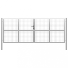 vidaXL Ezüstszínű horganyzott acél kertkapu 415 x 200 cm kerti dekoráció