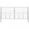 vidaXL Ezüstszínű horganyzott acél kertkapu 415 x 225 cm